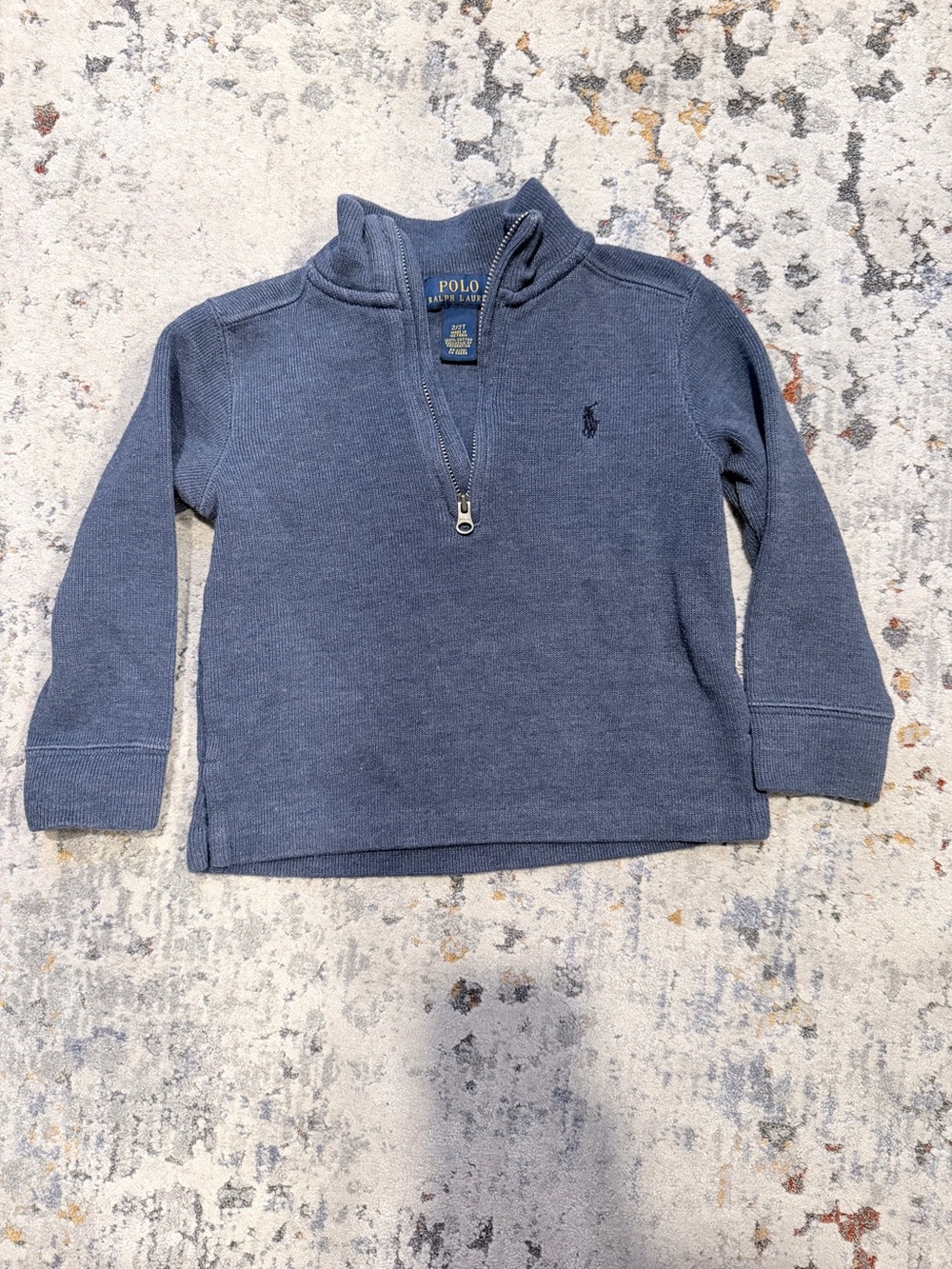 Polo by Ralph Lauren Blue Kids Half-Zip Sweater